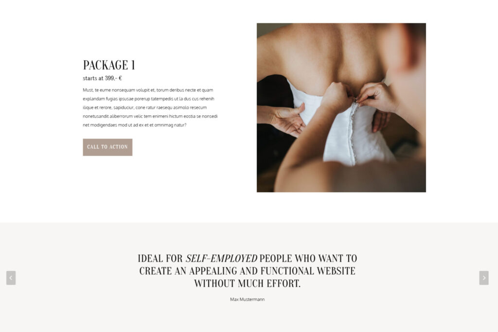 Template für Hochzeitsfotografen-Websites – Portfolio mit Gefühl