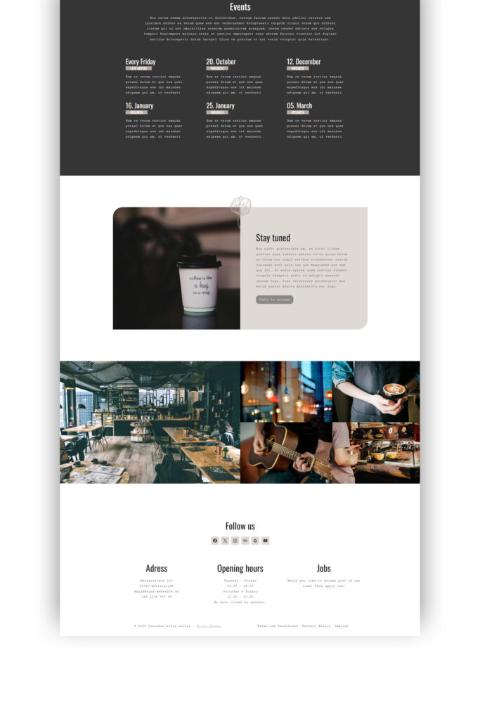 WordPress Template für Cafés – warmes, einladendes Design