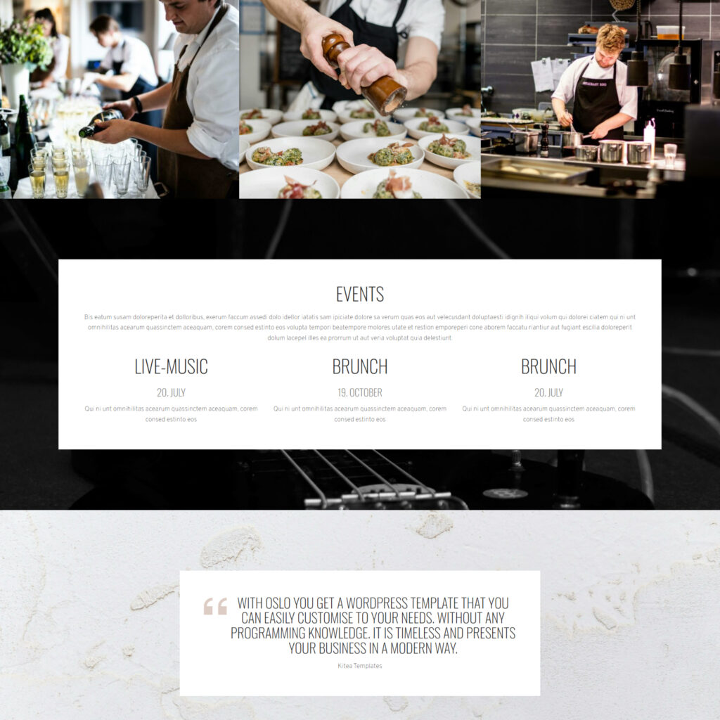 Webdesign Template für Food & Drinks – ansprechend & modern