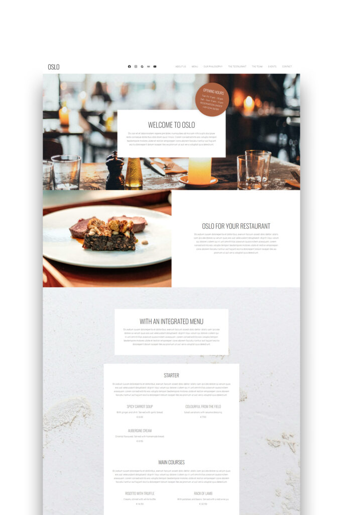Website Vorlage Restaurant – responsive & SEO-optimiert