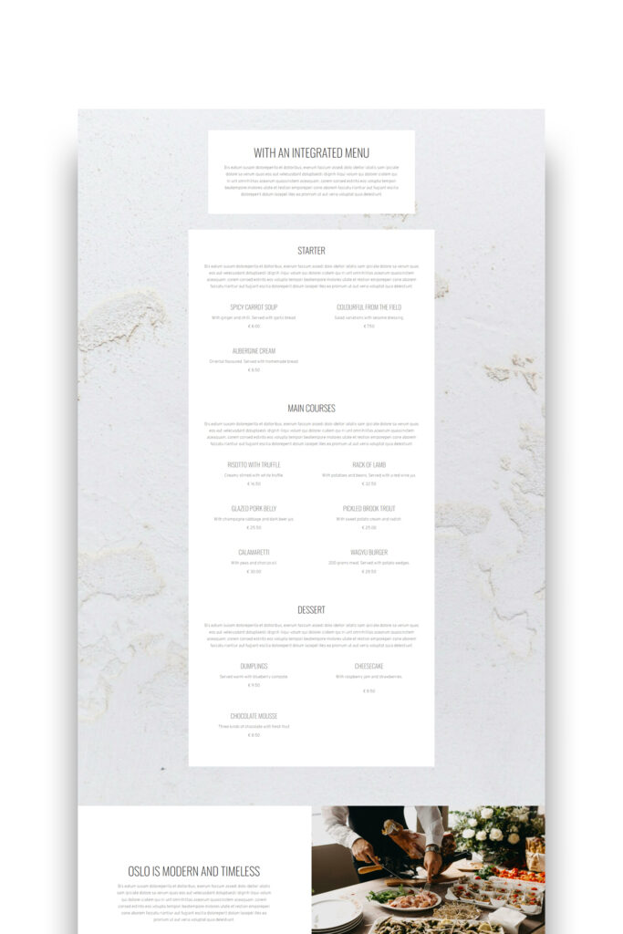 Premium WordPress Template für Fine Dining Websites