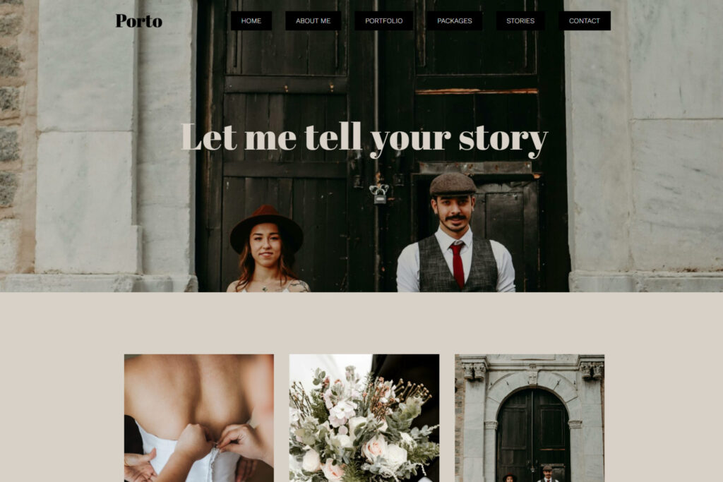 Template für Wedding Sessions – authentisches Webdesign